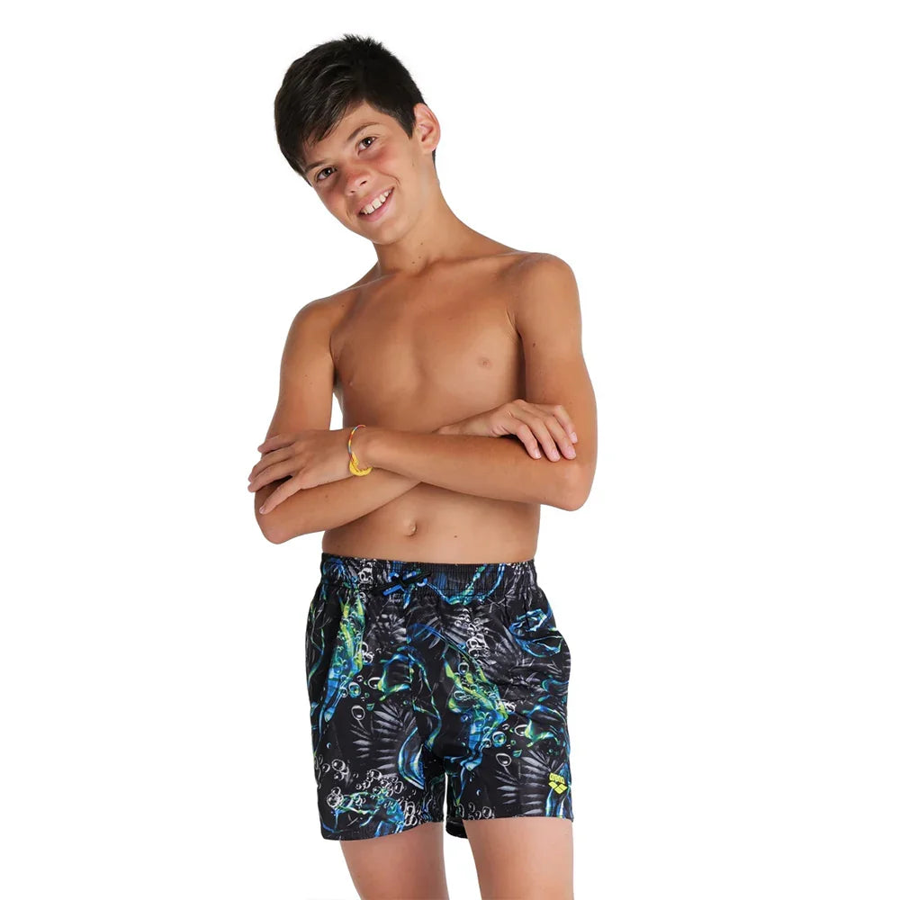 Boxer De Bain Arena Solid R Pour Garçons - En Polyester Recyclé, Séchage Rapide, Côté 32cm - Pour Plage Et Piscine